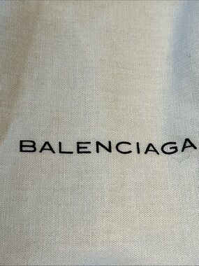 Balenciaga White Cotton Logo Drawstring Dustbag